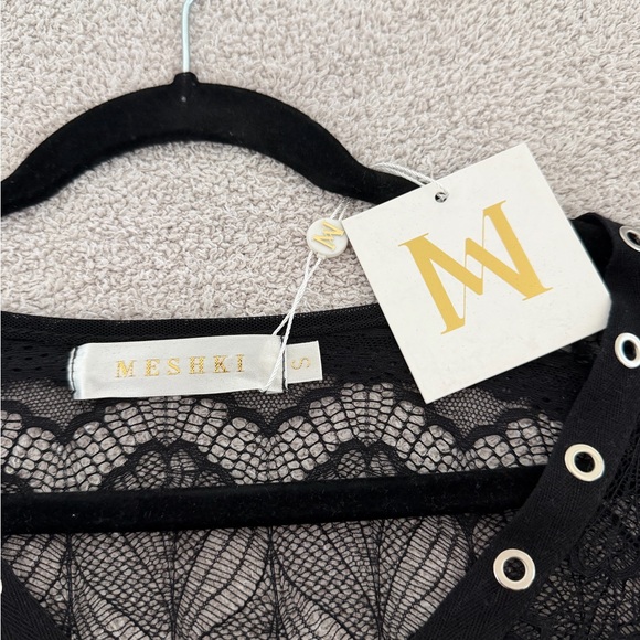 Meshki Black Lace Long Sleeve Bodysuit - Picture 3 of 6